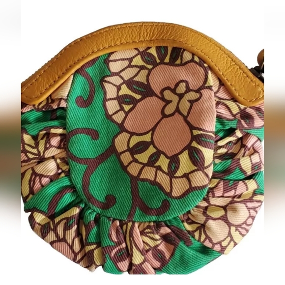 Anthropologie Coin Purse Lucky Penny Fabric 6" Round Initial 'O' Pouch Wallet - Picture 8 of 8